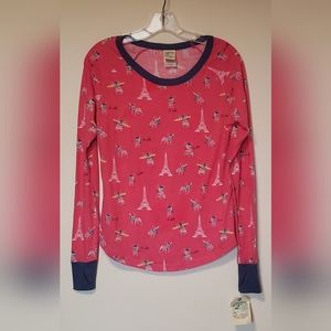 Paris France Munki Munki Nite Nite NWT pajama top Paris France bull dog Le Woof